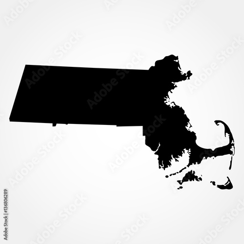 Vászonkép map of the U.S. state  Massachusetts