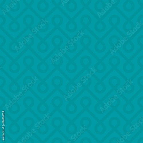 Turquoise Linear Weaved Seamless Pattern.