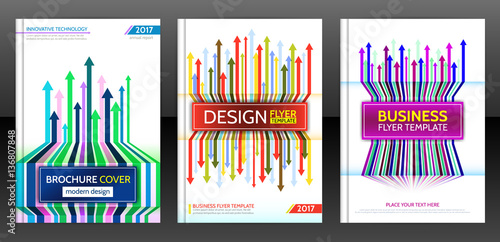 Abstract cover design with arrows elements. Abstract progress concept flyer. Brochure template layout, cover design of annual report. Vector eps 10