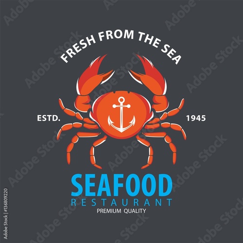 Set of seafood logo template