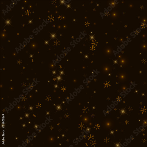 Sparse starry snow. Scatter vertical lines on black background. Vector illustration.