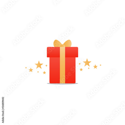 Congratulations gift box, perfect present, prize award icon