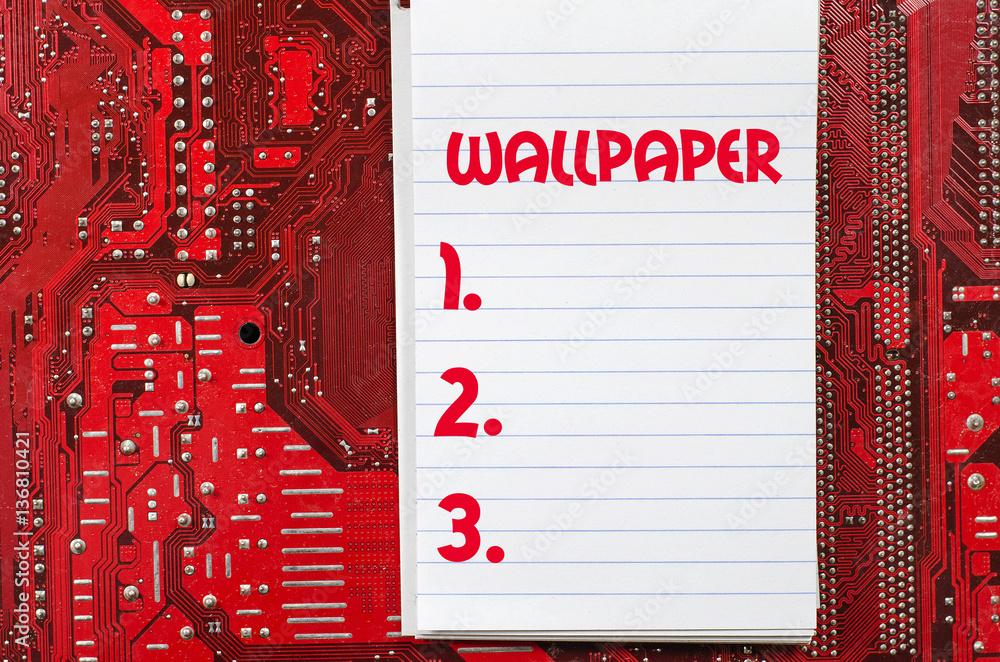 Wallpaper text concept over computer background Stock Photo | Adobe Stock