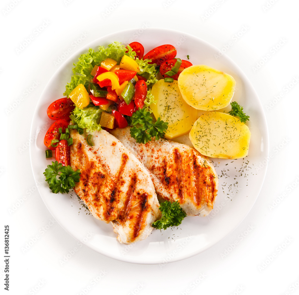 Grilled chicken fillet and vegetables Grilled chicken fillet and vegetables
