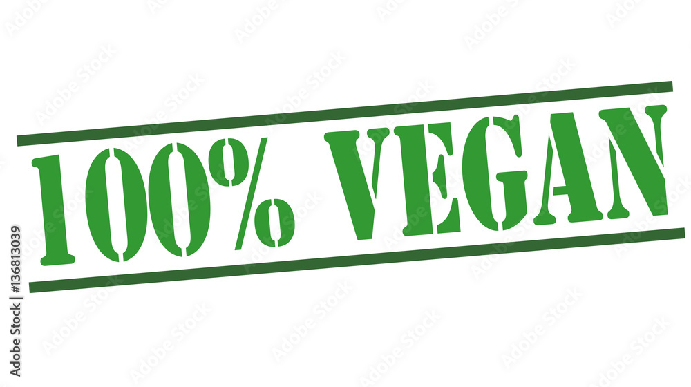 100 PERCENT VEGAN green stamp text on white 100 PERCENT VEGAN green stamp text on white