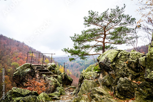 Fotografi Devil's pulpit - Čertovy kazatelny - marvellous view of Račí údolí valley