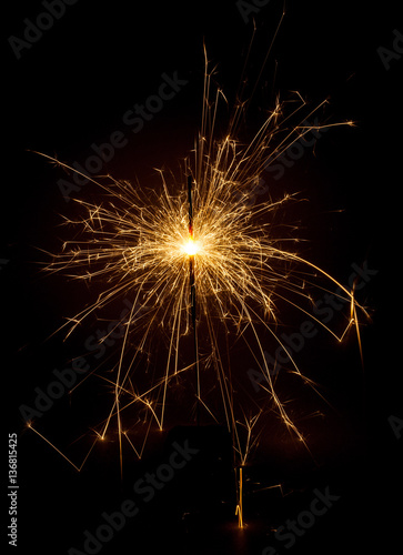 sparkler on black background