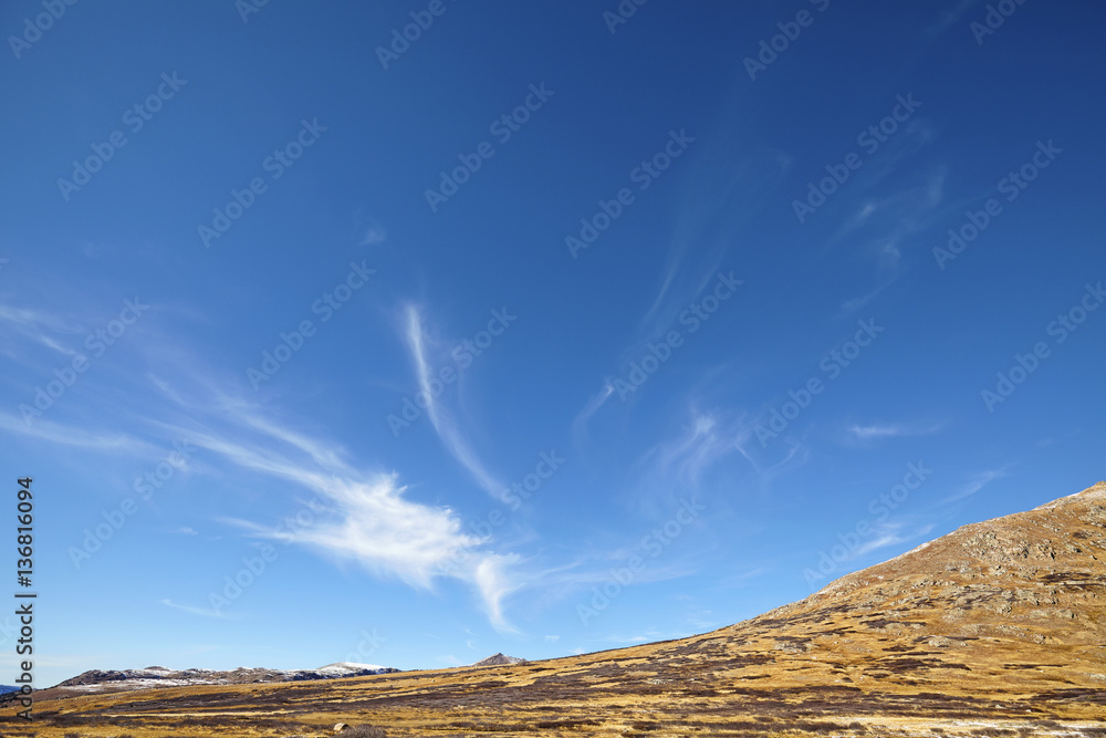 Vast cloudscape over Independence Pass mountains, Colorado, USA.