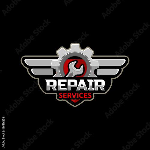 Repair service logo icon emblem.
