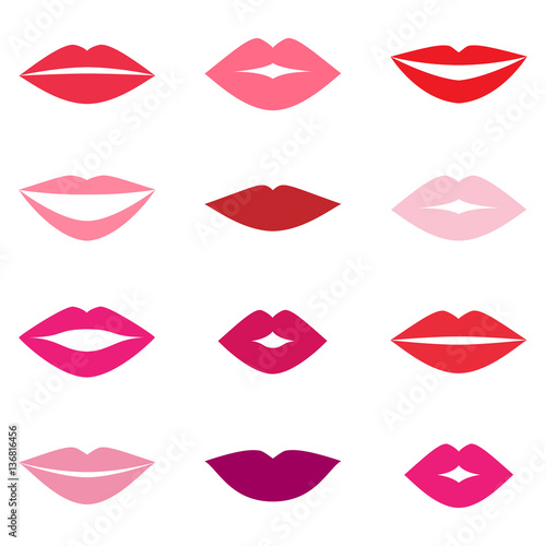 Different women s lips vector set