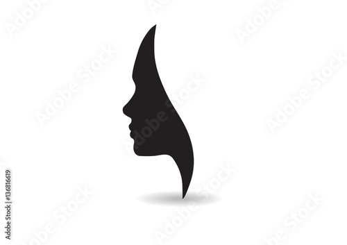 vector women face silhouette isolated business beauty female company logo lady icon
