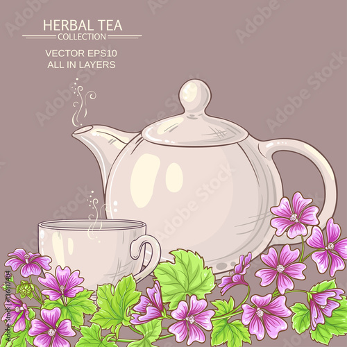 malva tea illustration