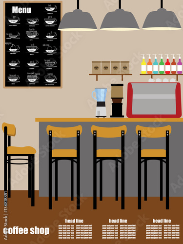 Coffee shop Interior Vecto
