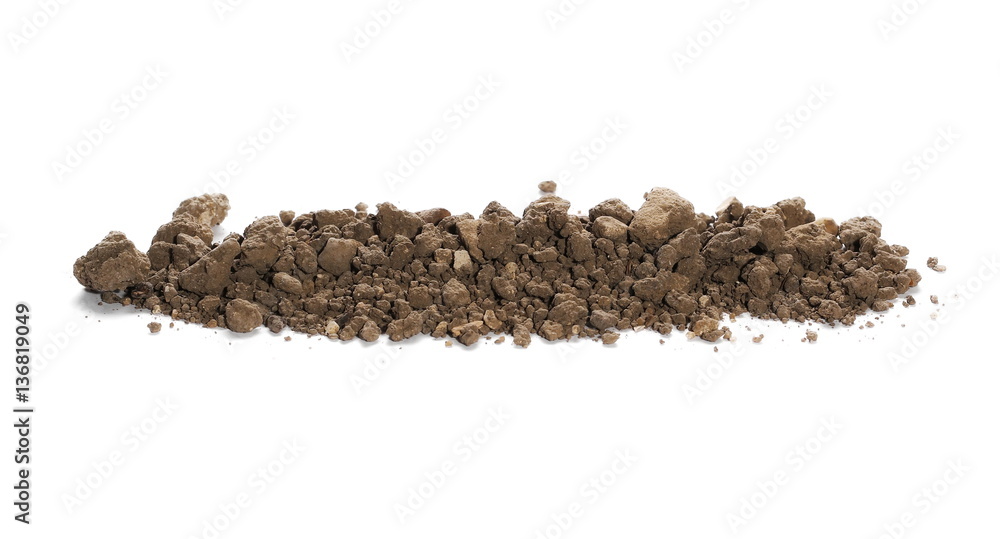 pile dirt isolated on white background, with clipping path pile dirt isolated on white background, with clipping path