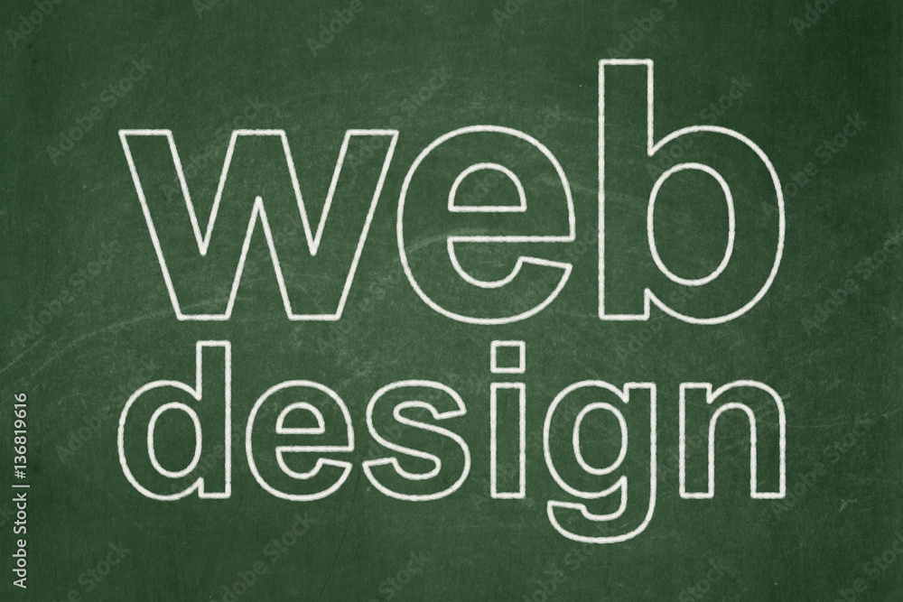 Obraz premium Web design concept: Web Design on chalkboard background