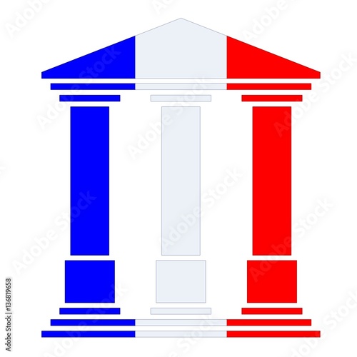 Temple 3 colonnes couleurs France 