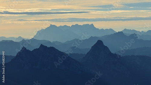 Mount Mythen and other mountains at sunrise