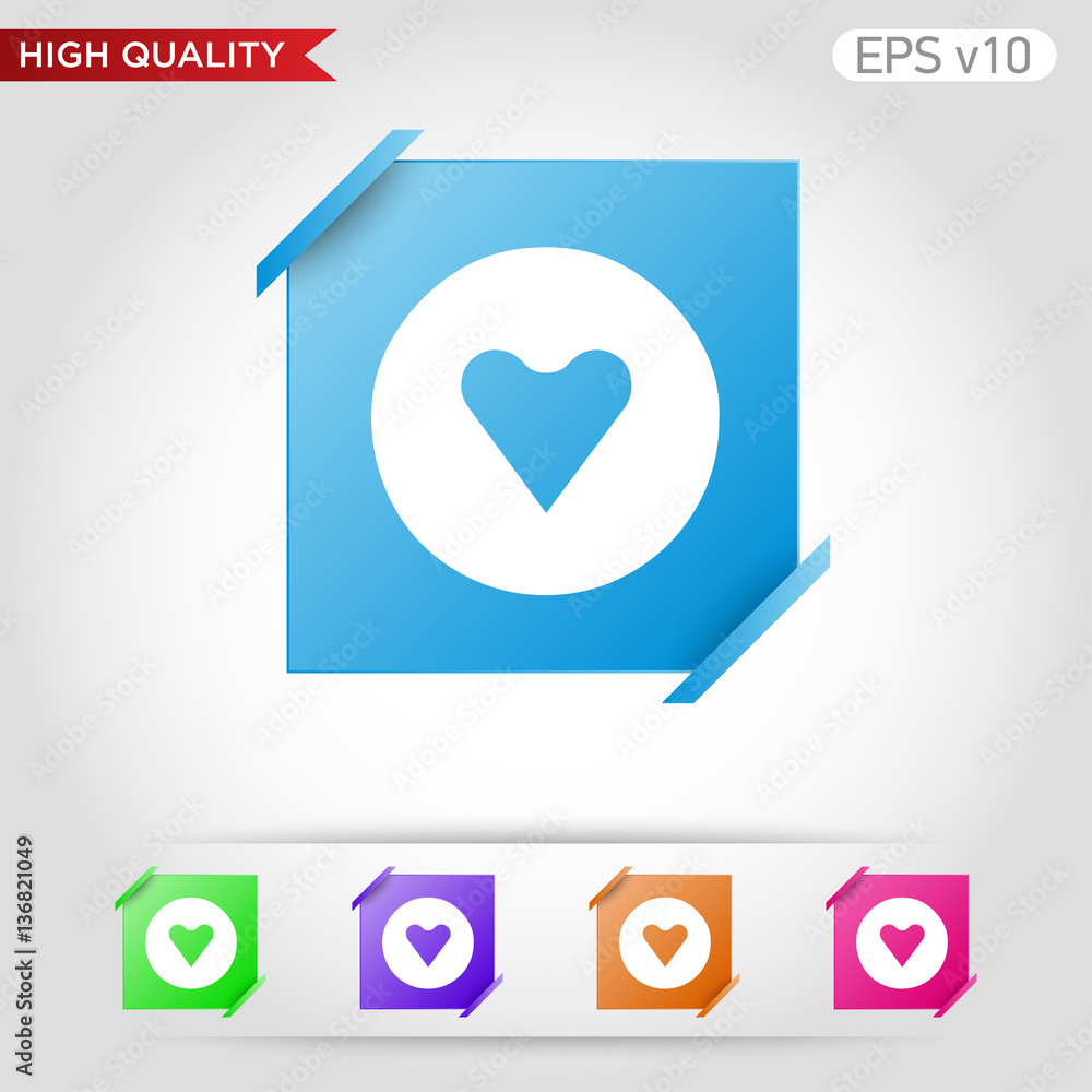 Heart icon. Button with heart icon. Modern UI vector. Heart icon. Button with heart icon. Modern UI vector.