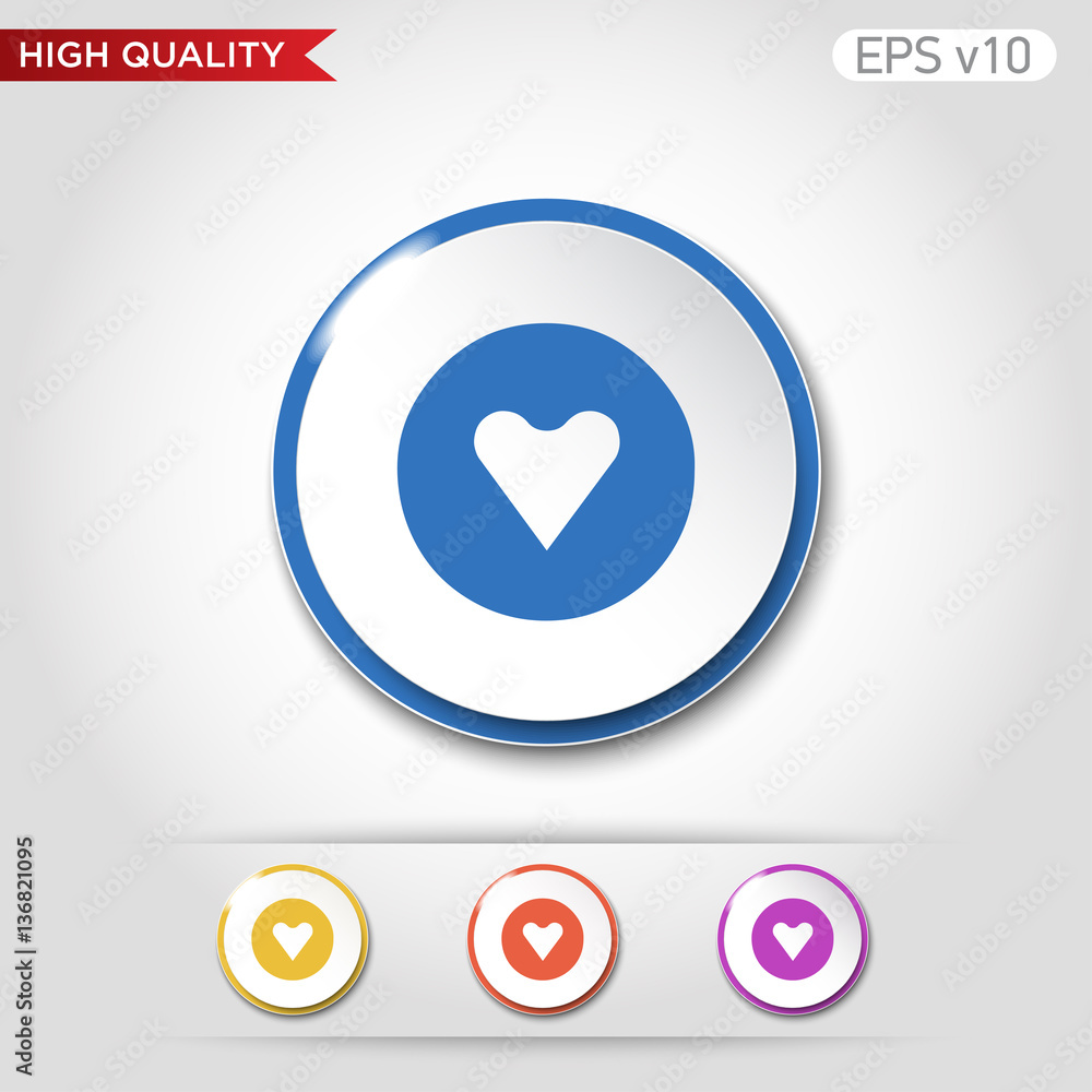 Heart icon. Button with heart icon. Modern UI vector. Heart icon. Button with heart icon. Modern UI vector.