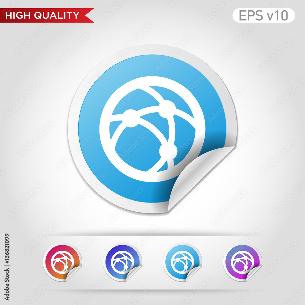 Fototapeta premium Network icon. Button with network icon. Modern UI vector.