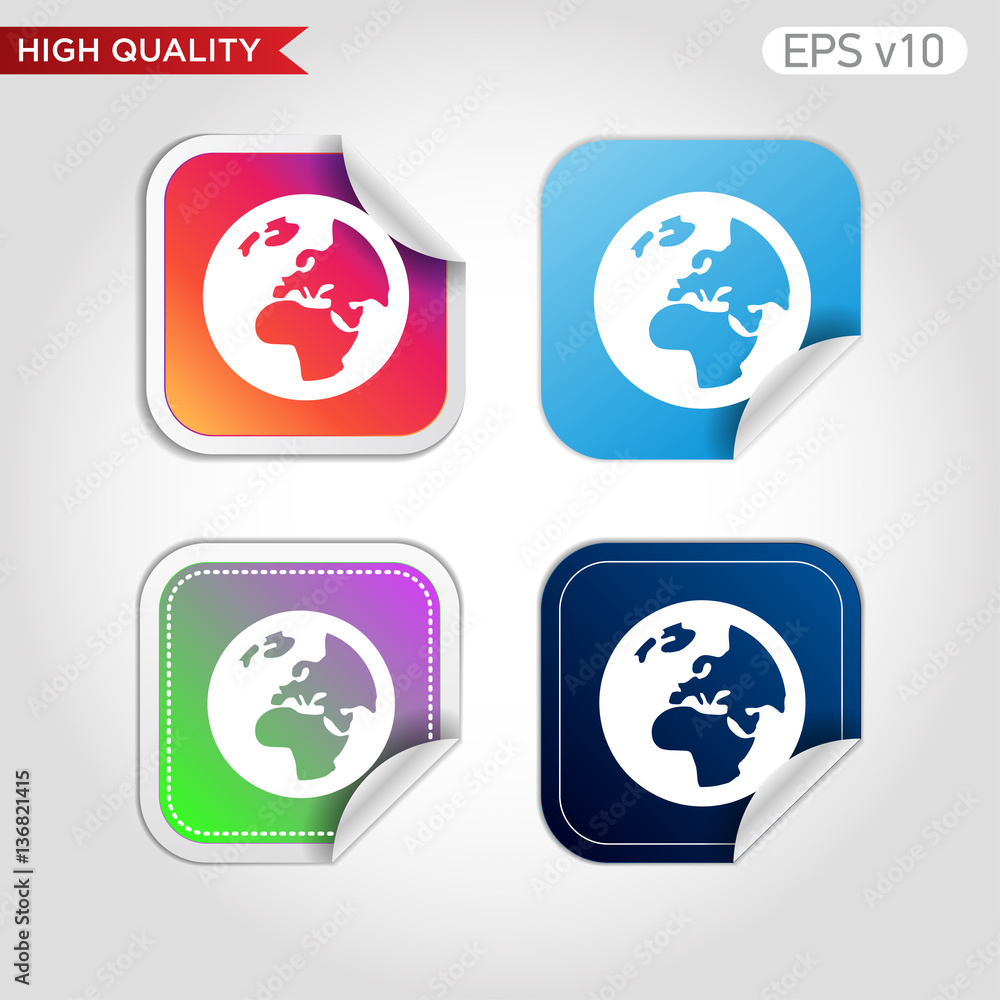 Planet icon. Button with Earth icon. Modern UI vector. Planet icon. Button with Earth icon. Modern UI vector.