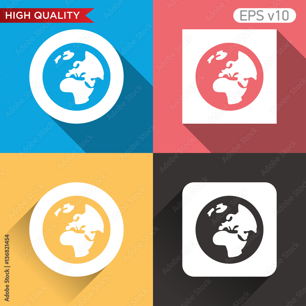 Planet icon. Button with Earth icon. Modern UI vector. Planet icon. Button with Earth icon. Modern UI vector.
