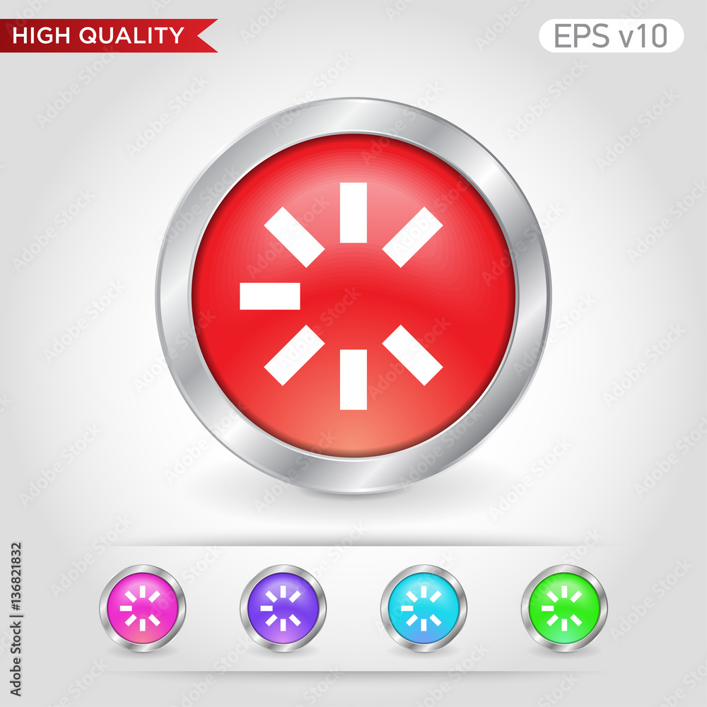 Loading icon. Button with loading icon. Modern UI vector. Loading icon. Button with loading icon. Modern UI vector.