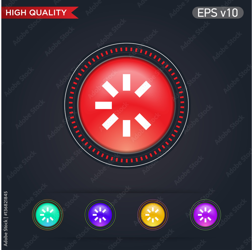 Loading icon. Button with loading icon. Modern UI vector.