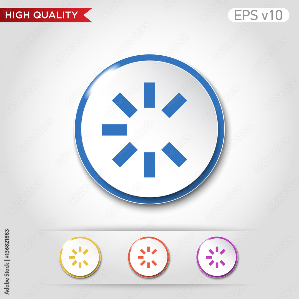 Loading icon. Button with loading icon. Modern UI vector. Loading icon. Button with loading icon. Modern UI vector.