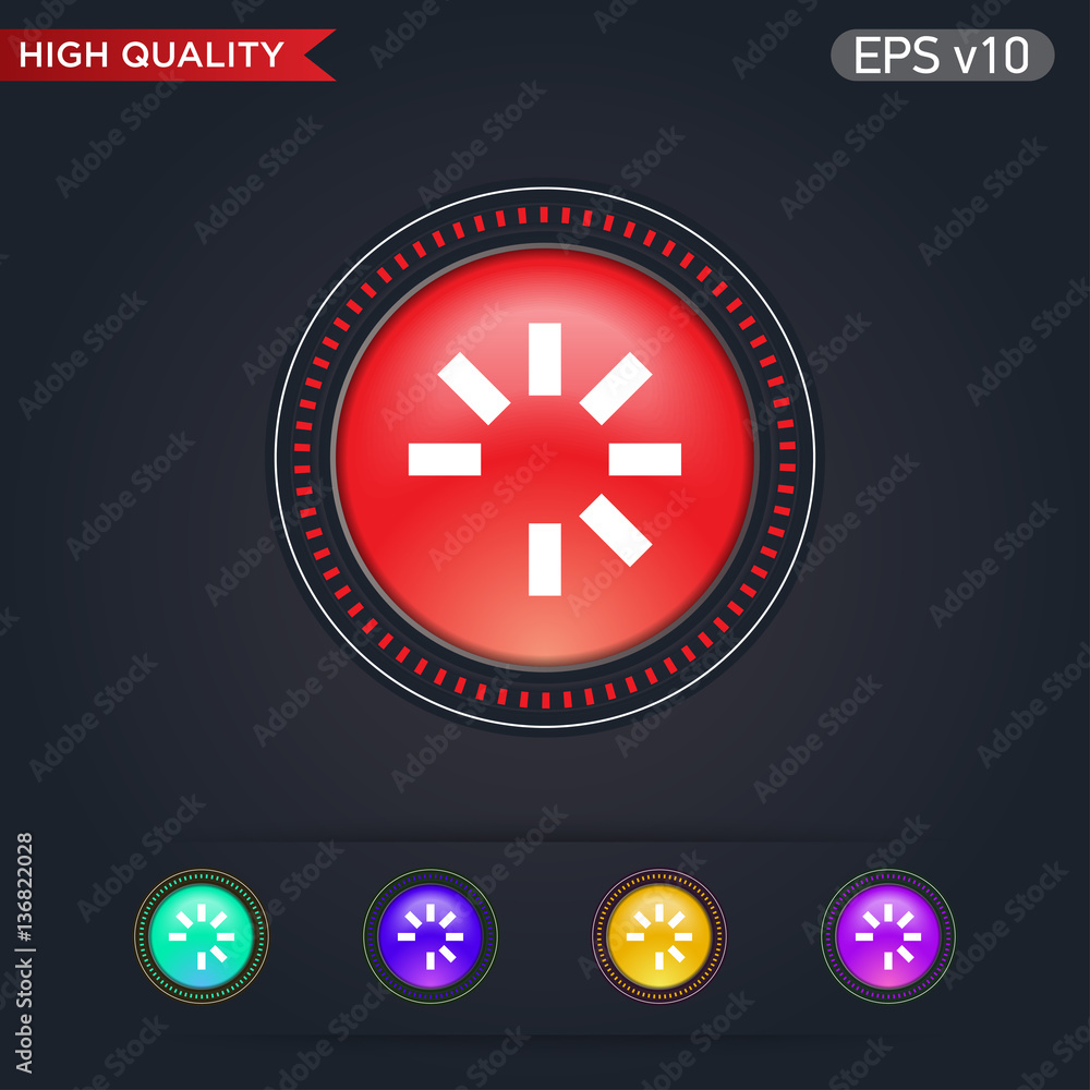 Loading icon. Button with loading icon. Modern UI vector. Loading icon. Button with loading icon. Modern UI vector.