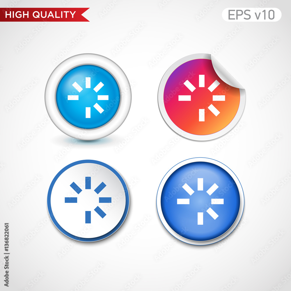 Loading icon. Button with loading icon. Modern UI vector. Loading icon. Button with loading icon. Modern UI vector.