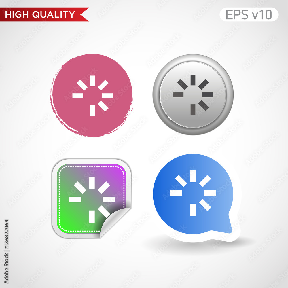 Loading icon. Button with loading icon. Modern UI vector. Loading icon. Button with loading icon. Modern UI vector.