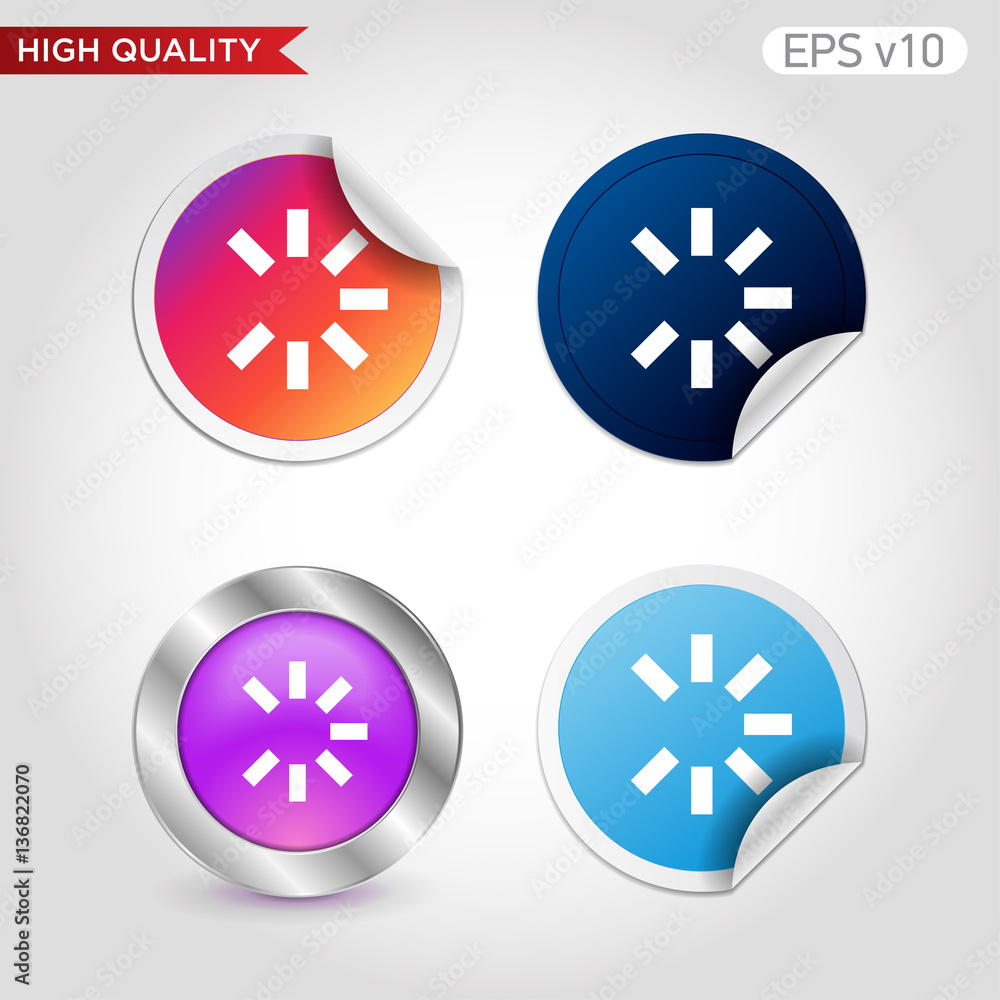 Loading icon. Button with loading icon. Modern UI vector. Loading icon. Button with loading icon. Modern UI vector.
