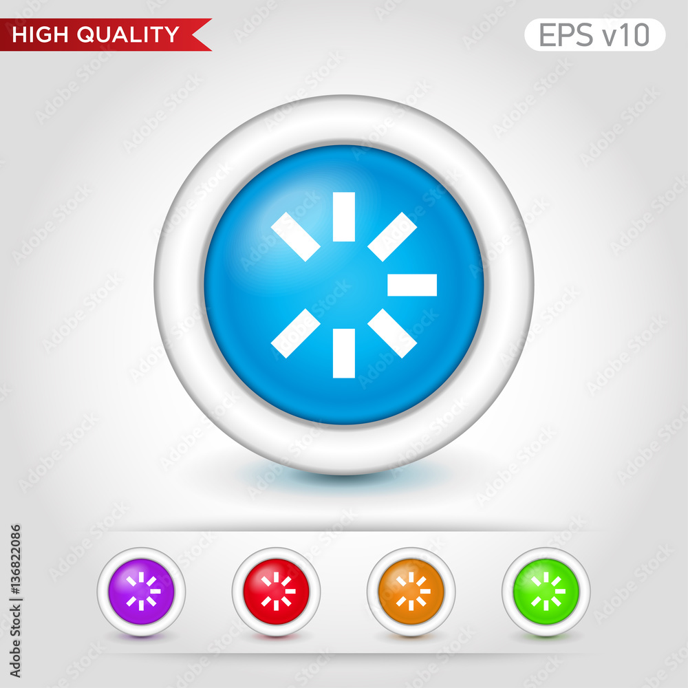 Loading icon. Button with loading icon. Modern UI vector. Loading icon. Button with loading icon. Modern UI vector.