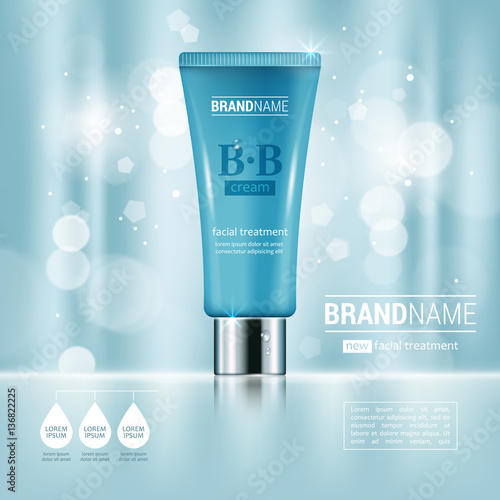 Facial cream tube container realistic vector illustration isolat