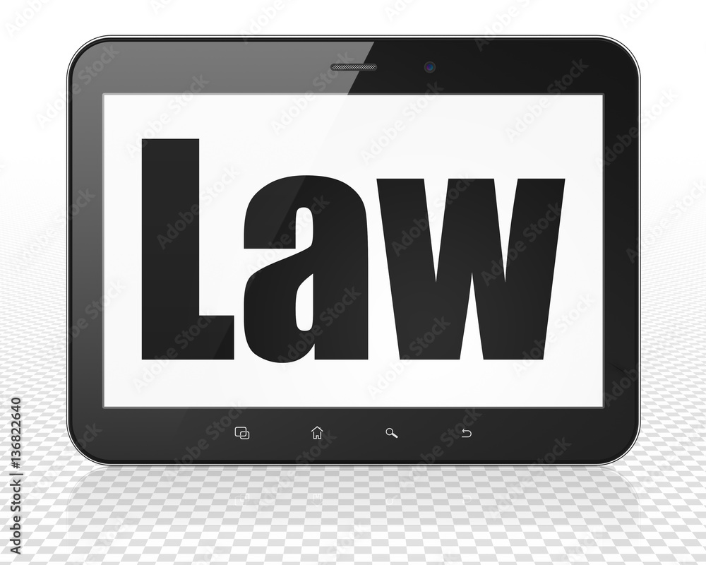 Law concept: Tablet Pc Computer with Law on display Law concept: Tablet Pc Computer with Law on display