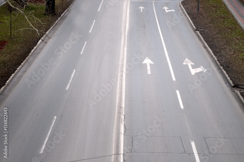 The gray concrete path without cars in the center of Novi Sad, Serbia