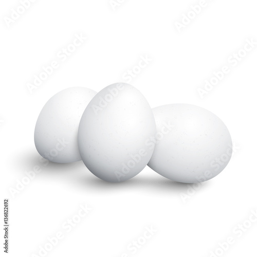 Bunch of white vector eggs.