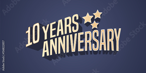 10 years anniversary vector icon, logo