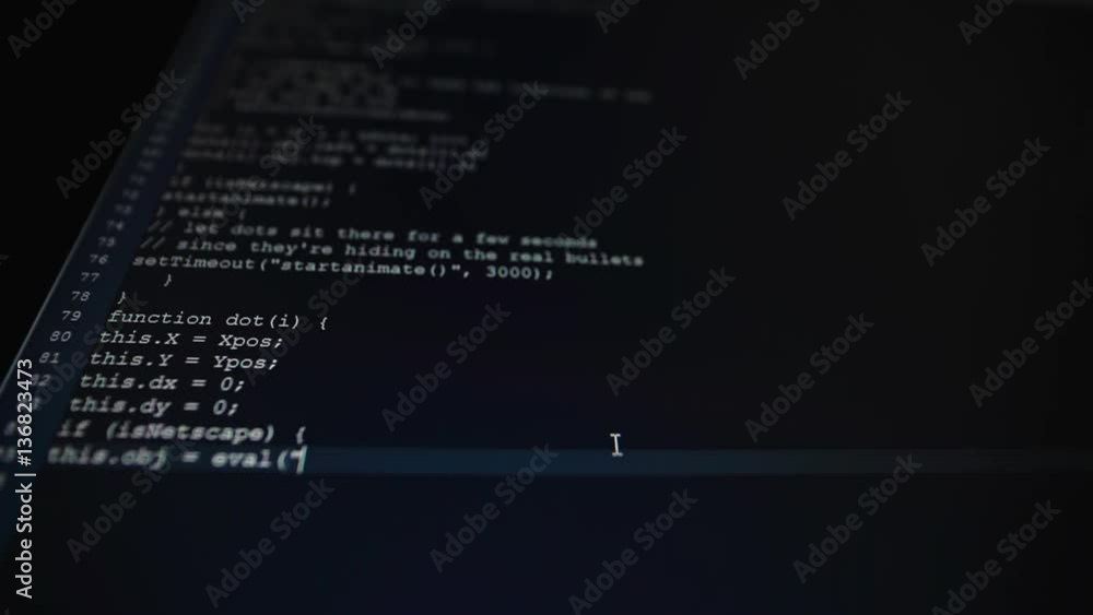 On a dark computer screen typing, probably some programmer type on the keyboard the new program. The program weighs a lot, because it already takes 100 lines of text On a dark computer screen typing, probably some programmer type on the keyboard the new program. The program weighs a lot, because it already takes 100 lines of text
