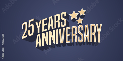25 years anniversary vector icon, logo