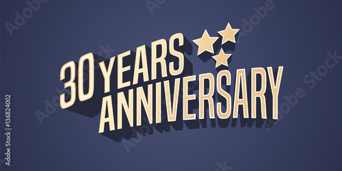 30 years anniversary vector icon, logo