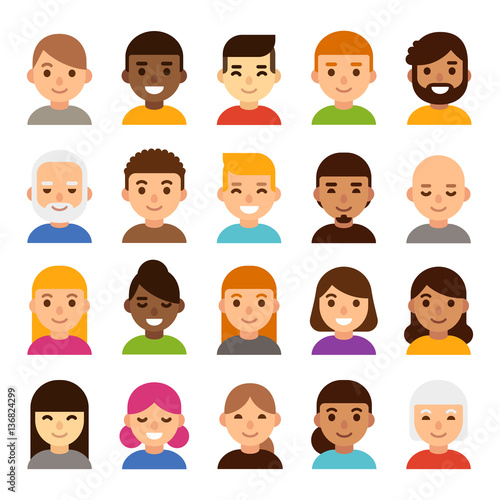 Cartoon avatars set