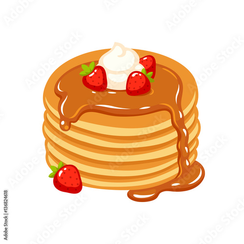 Pancakes with strawberries