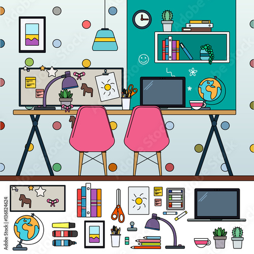 Nursery room with toys