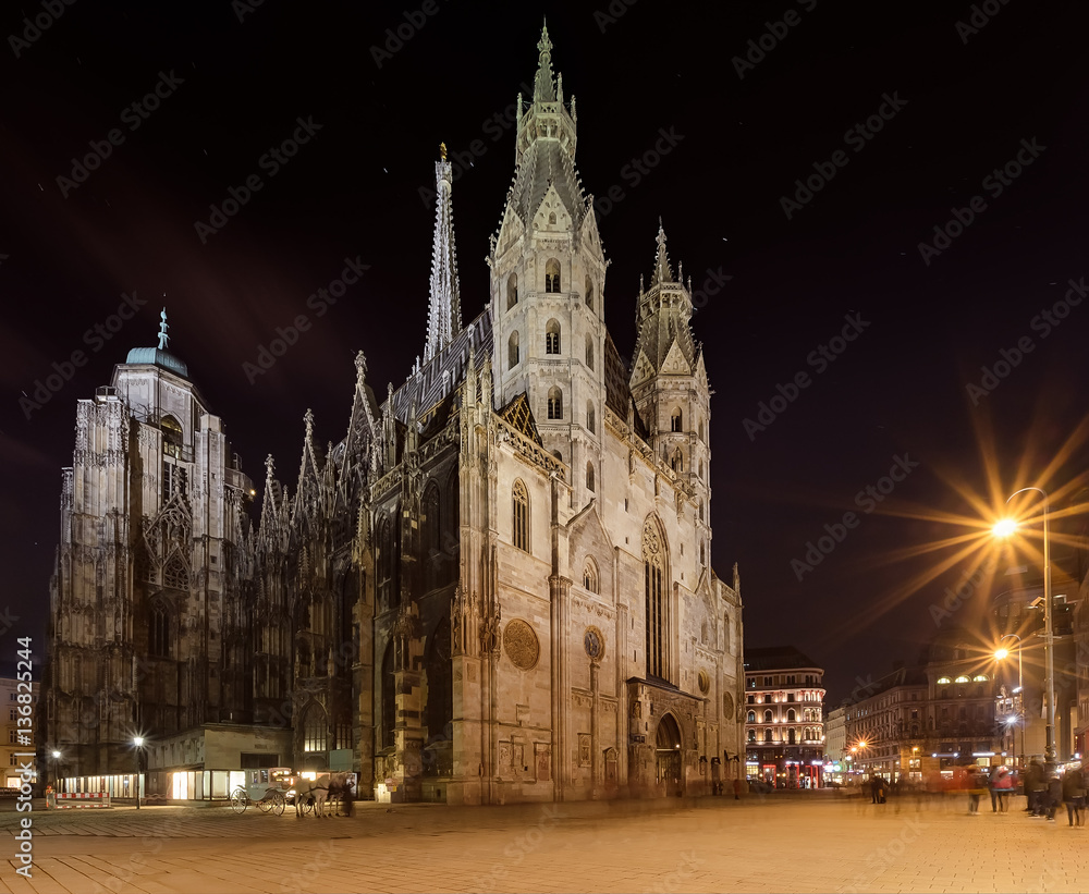 St. Stephens Cathedral in the evening. Vienna