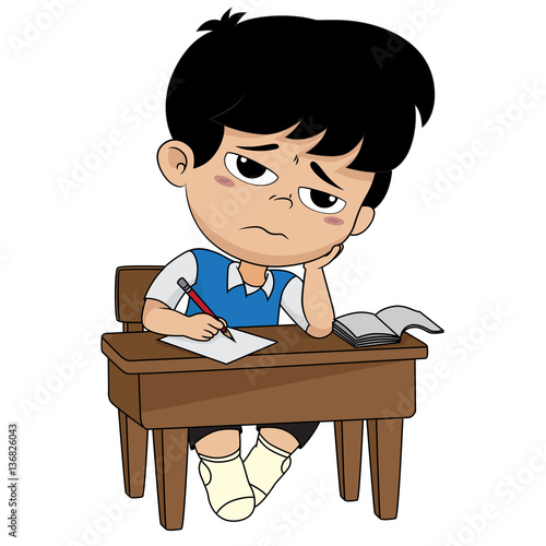 kid boring about someting.back to school.