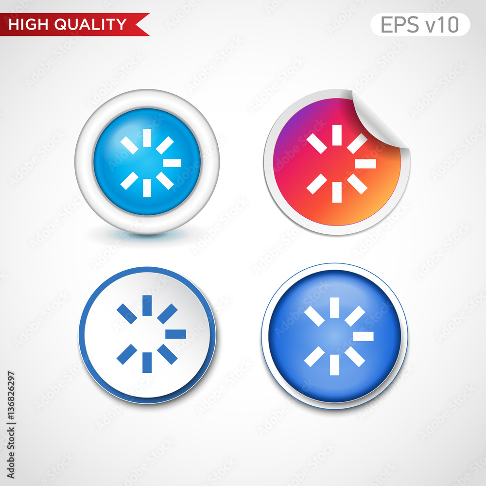 Loading icon. Button with loading icon. Modern UI vector. Loading icon. Button with loading icon. Modern UI vector.
