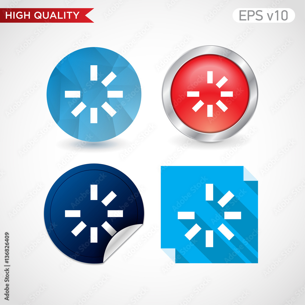 Loading icon. Button with loading icon. Modern UI vector. Loading icon. Button with loading icon. Modern UI vector.