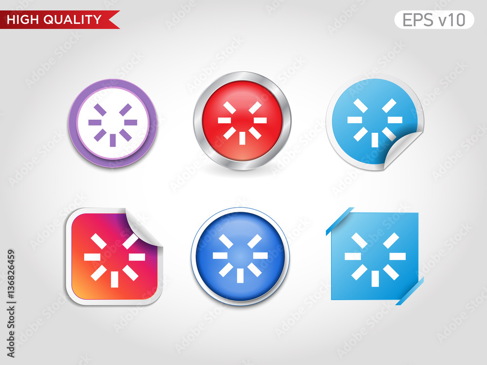 Loading icon. Button with loading icon. Modern UI vector. Loading icon. Button with loading icon. Modern UI vector.